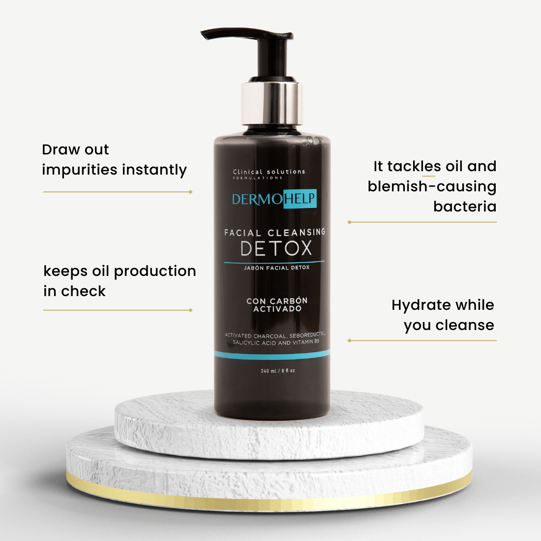 DETOX FACIAL CLEANSER Removes impurities & bacteria - DermoHelp Skin Care Products - Shop Now